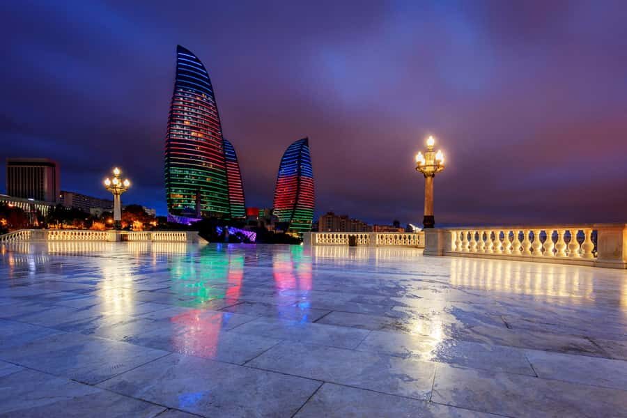 Baku Lights Night Tour with Hotel Pickup - Baku Eye and Crystal Hall: Modern Night Icons You’ll Notice
