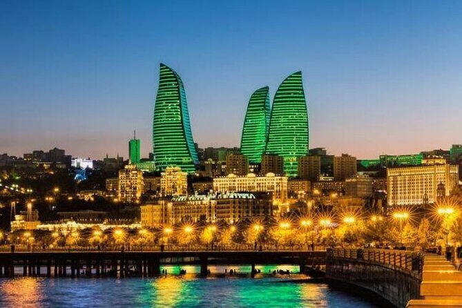 Baku Night Panoramic tour - City Drive Highlights: Crystal Hall, National Flag Square, and Baku Eye