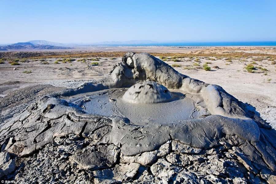 Baku:Gobustan Mud Volcanoes Temple & Entry tickets included - Yanar Dag Burning Mountain: watch gas flames at the surface