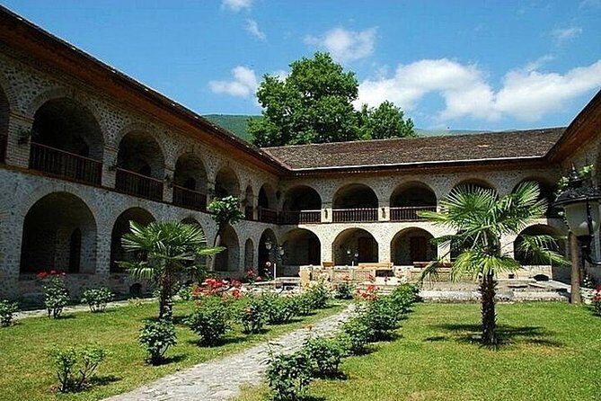 Gabala-Sheki Tour 2 Days, 1 Night (All Inclusive) - Day 1: Juma Mosque, Agsu Pass, pomegranates, Nohur Lake, and Tufandag