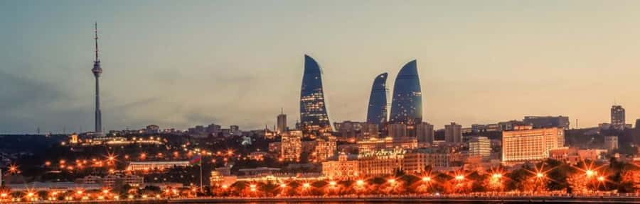 Panoramic Night Baku with Azerbaijan Tour - Highland Park at night: the skyline payoff